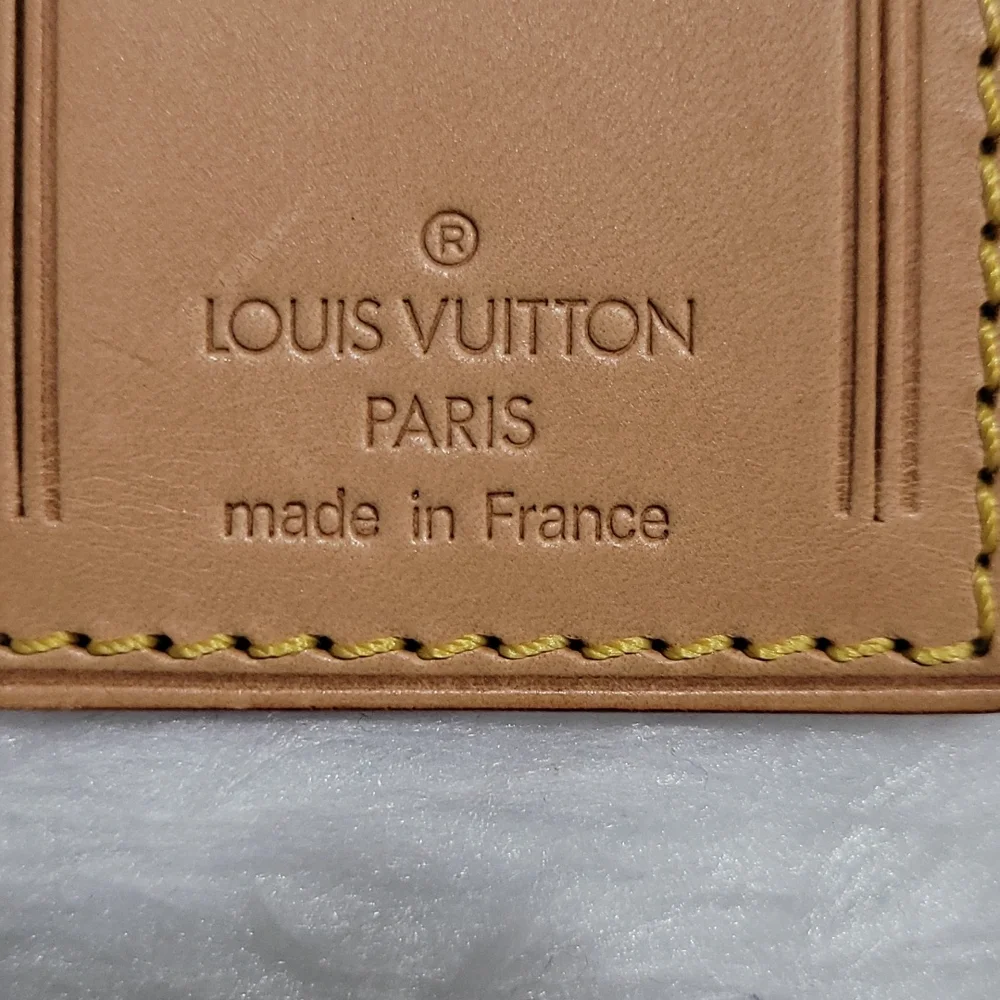🤩 Louis Vuitton Name Tag Tan Leather  with Initials